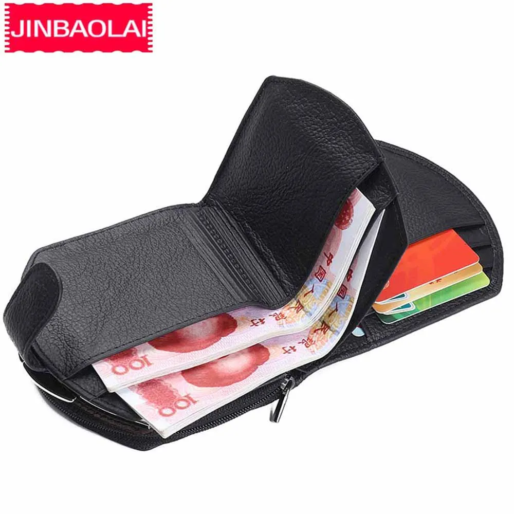 JINBAOLAI женские кошельки из натуральной кожи на молнии зажим для денег маленькие