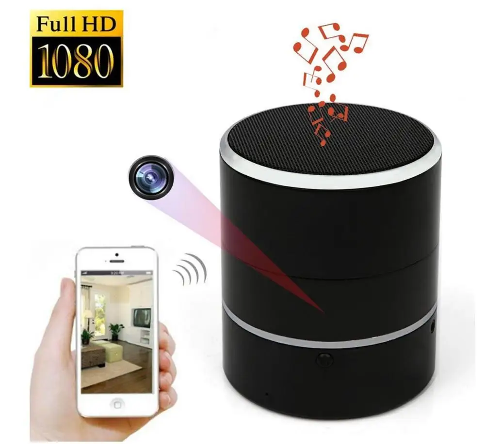

HiLEME Bluetooth Speaker Wireless Mini Camera inside HD 1080P Wifi Smart Camera for Remote Control Kamera 2019 Newest