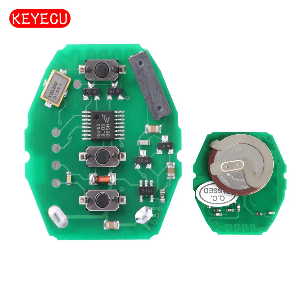 

Keyecu Rechargeable Remote Circuit Board 433.92MHz for 3 5 X series 7S E38 E39 E46 3Button Key Fob