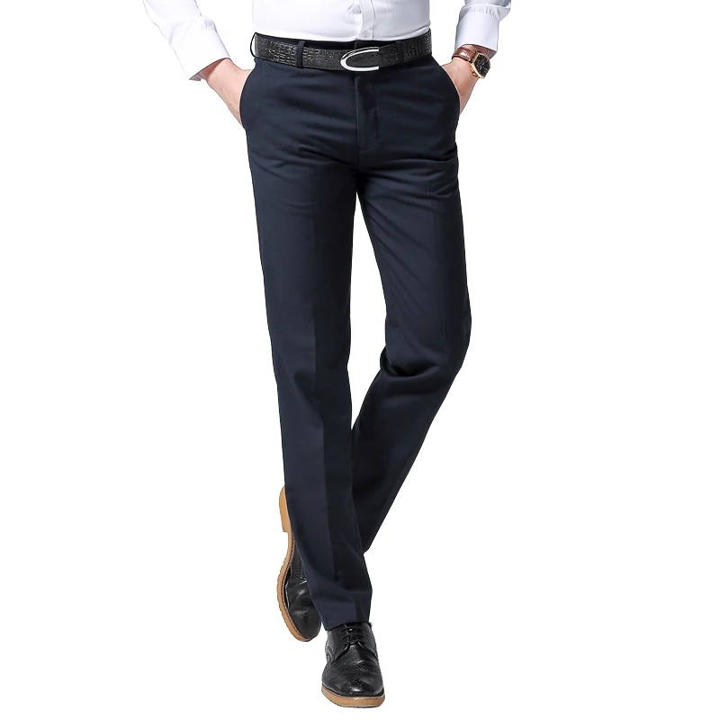 

2019 New Business Casual Pants Men Slim Men Dress Pants straight Suit Pants Length Clasic Men Office pants