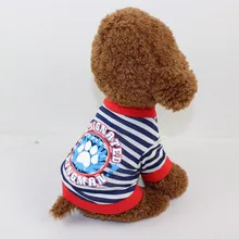 Одежда для собак Хлопковая полосатая печать мягкая хлопковая футболка костюм для щенка маленький щенок Одежда для собак