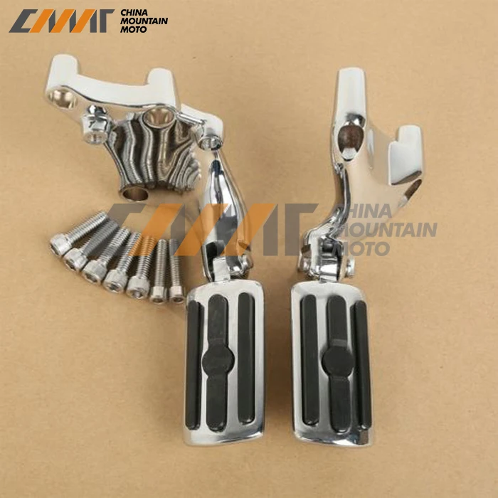 

Male Mount-style Chrome Foot Pegs & Brackets For Harley 883 1200 Sporster 14-16