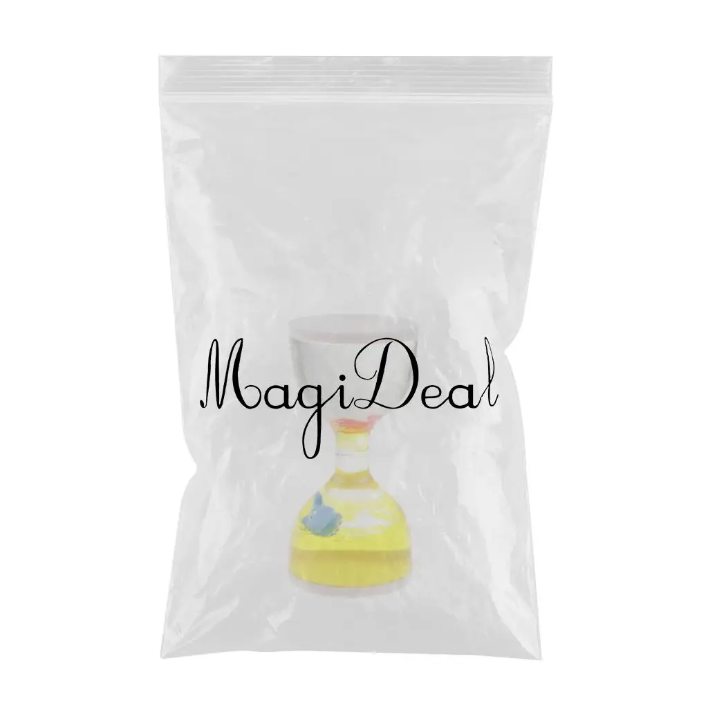 Liquid Motion Bubbler Timer Desk Sensory Toy Dolphin Animal Floating Oil Hourglass for Fidgeting Stress Relief Gifts Yellow