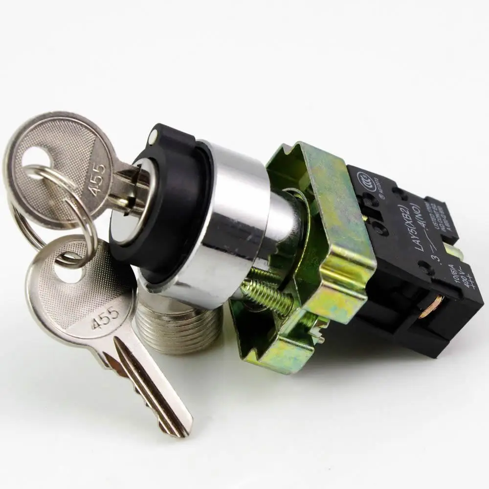 Latching Lock 2 Positions Rotary Selector Select Switch DPST 440V 10A 22mm Dia