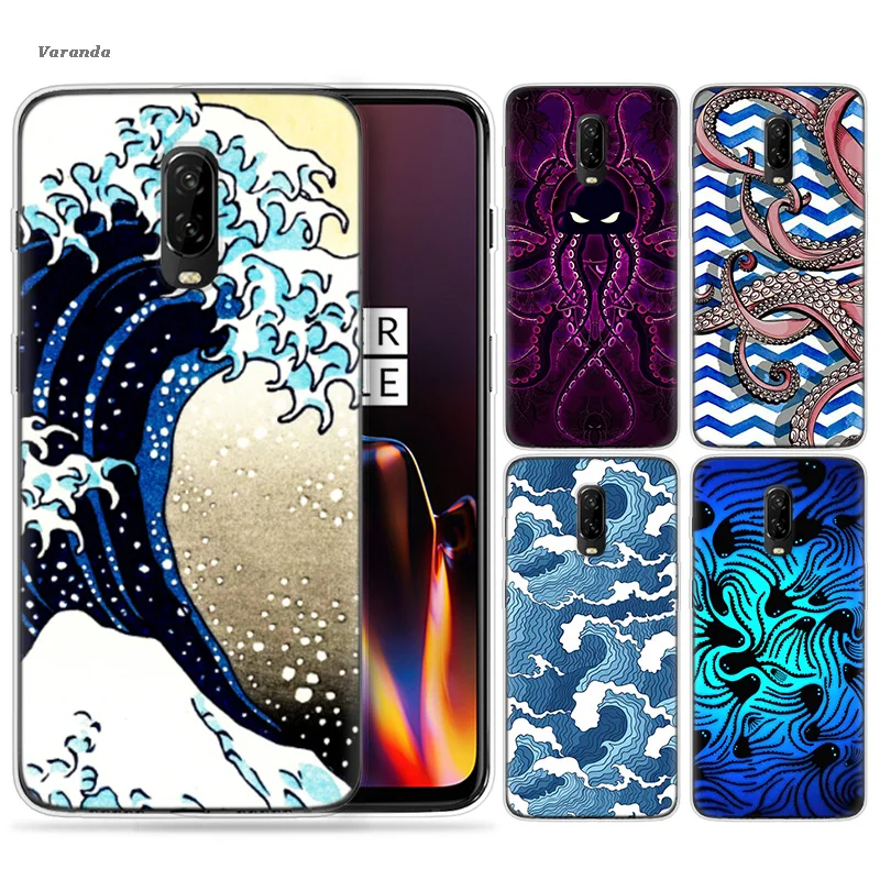

Octopus And Wave Pattern Case for Oneplus 7 5G 6 6T Pro Silicone Soft TPU Case Cover Coque Accessory High Quality