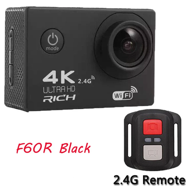 Насыщенная Экшн-камера F60/F60R Ultra HD 4 K/30fps WiFi 2," 170D go шлем Cam pro подводная водостойкая Спортивная камера - Цвет: F60R