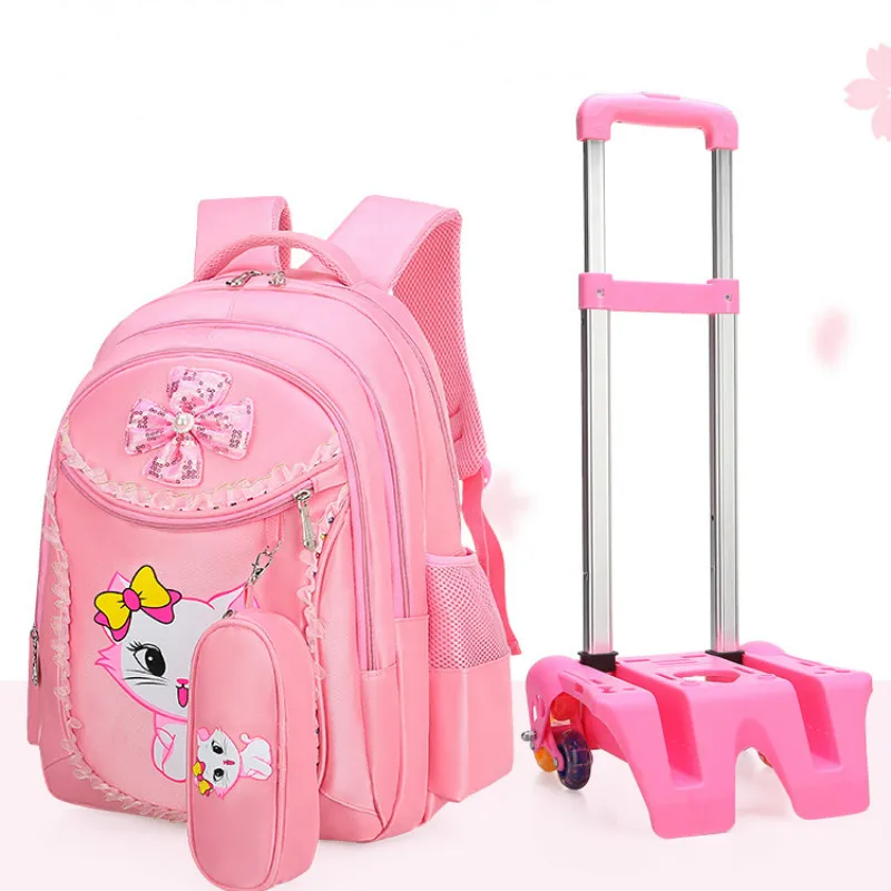 Mochila de ruedas para niños con dibujos animados de mochilas de escuela para niñas, mochilas de princesas, mochilas infantiles - AliExpress y bolsas
