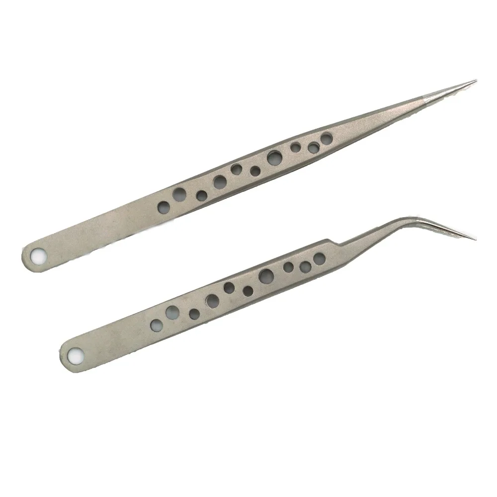 Electronic Tweezers Set Stainless Steel Precision Straight Curved