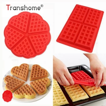 

Transhome Silicone Waffle Mold Non-stick Heart Shape Creative Muffin Cake Chocolate Mold Bakery Tools Squre Baking Pastry Tools