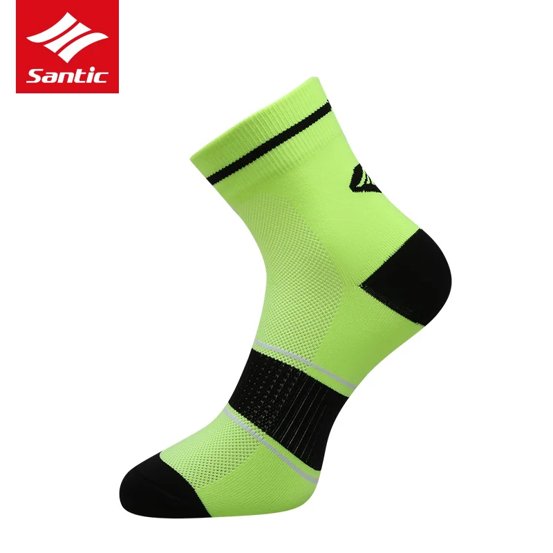 Santic велосипедные носки мужские и женские дышащие спортивные носки спортивные футбольные баскетбольные беговые носки Calcetines Ciclismo - Цвет: Зеленый