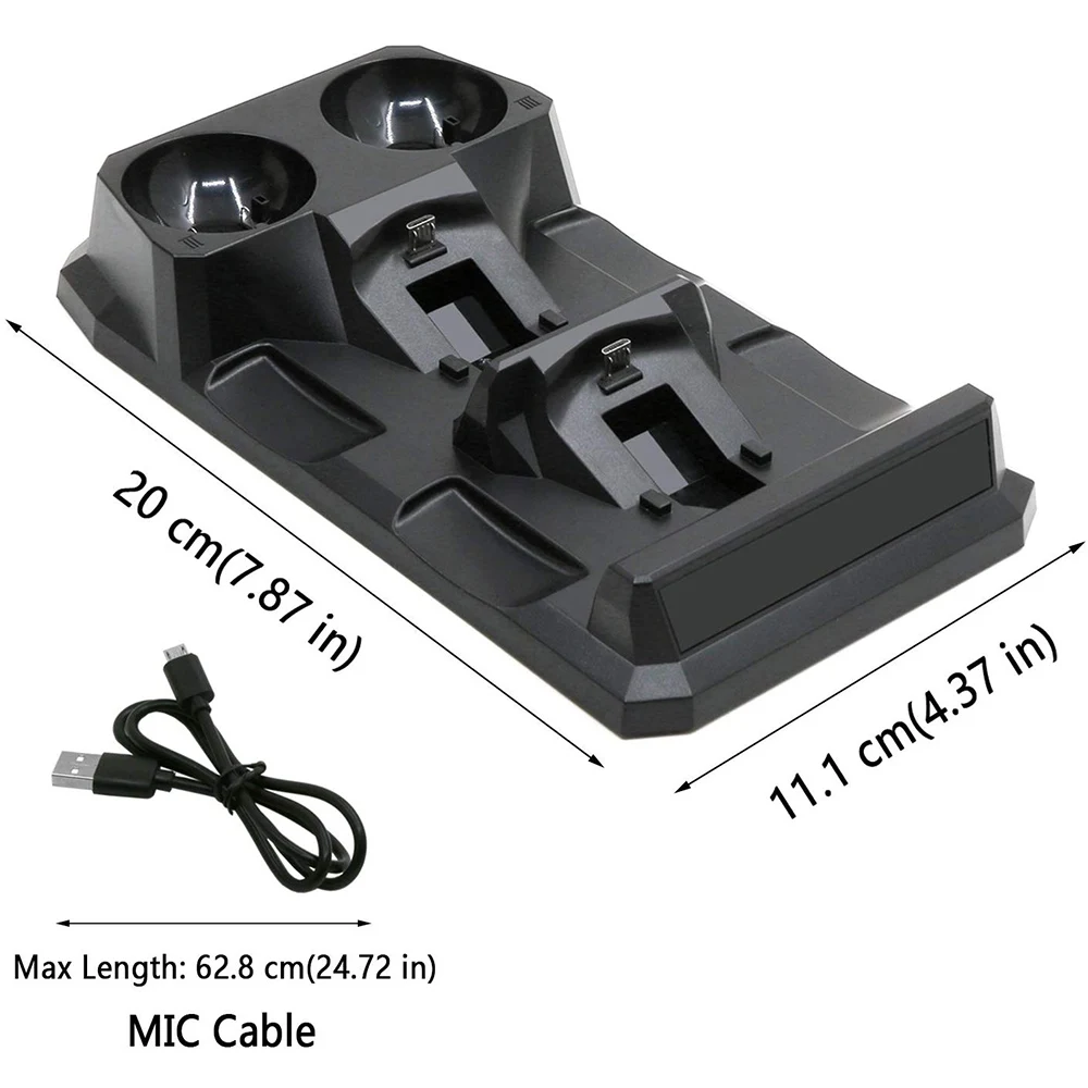 4-в-1 зарядка через usb док-станция с светодиодный свет двойной Зарядное устройство Зарядка Док-станция для Playstation для PS3 двигаться для PS4 Очки виртуальной реальности VR контроллеры держатель