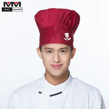 

Chef Hat Cap Restaurant Kitchen Gorro Cocina Work Wear Skull Printing BBQ Hotel Wholesale Mushroom Men Women Cook Dirty Proof