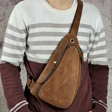 Для мужчин Crazy Horse коровьей пояса из натуральной кожи Винтаж Сумка мессенджер дорожная повседневное Слинг Грудь обратно