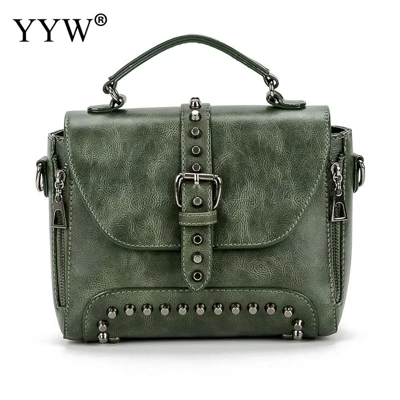 

Crossbody Bags For Women Messenger Bags Women Famous Brand Rivet Small Shoulder Sac 2018 Vintage Leather Bags Handbags