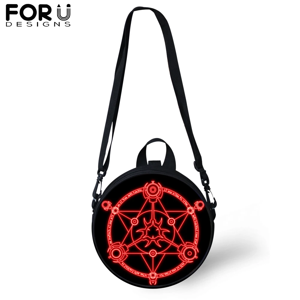 

FORUDESIGNS Cartoon Magic Array Small Messenger Shoulder Bag Women Kids Round Crossbody Bag Teenager Girl Boy Satchel Rucksack