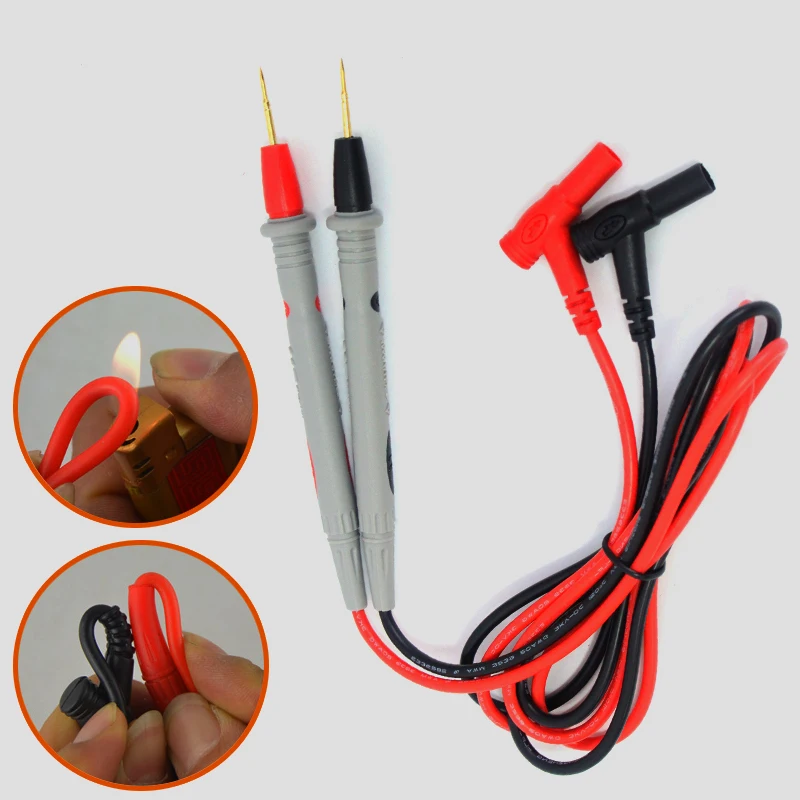1 Pair Silicone wire Universal Probe Test Leads Pin for Digital Multimeter Needle Tip Multi Meter