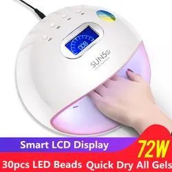 72 Вт 30 светодиодов УФ светодиодная лампа Сушилка для ногтей Smart sensor клей для ногтей фототерапия машина USB Маникюр гель лак для ногтей набор