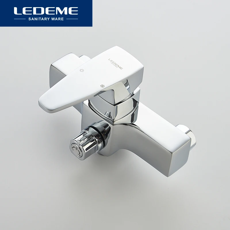 Online LEDEME Dusche Armaturen Mode Stil Messing Verchromt Thermostat Wasserhahn Badezimmer Wand Montiert Badewanne Mixer Bad Set L2230