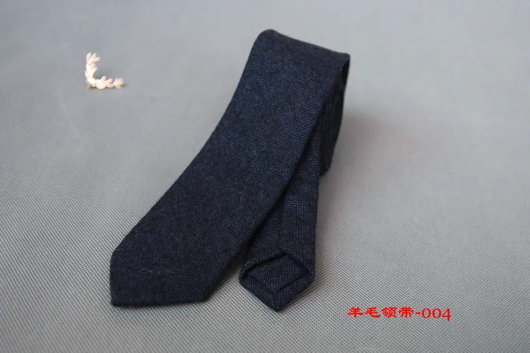 6 см брендовые узкие Шерстяные Галстуки для мужчин, Узкие однотонные галстуки, тонкие галстуки, галстуки, аксессуары для одежды - Цвет: 4