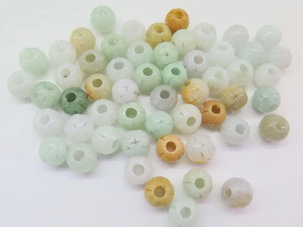 

10PCS Natural Grade A Jade (Jadeite) 13mm Loose Multi-color Round Bead Wholesale