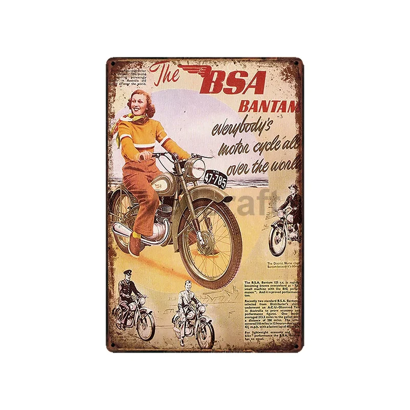 [WellCraft] езда двигатель BSA велосипед ducati металлические знаки классический настенный плакат доска живопись бар магазин Декор 20*30 см LT-1756