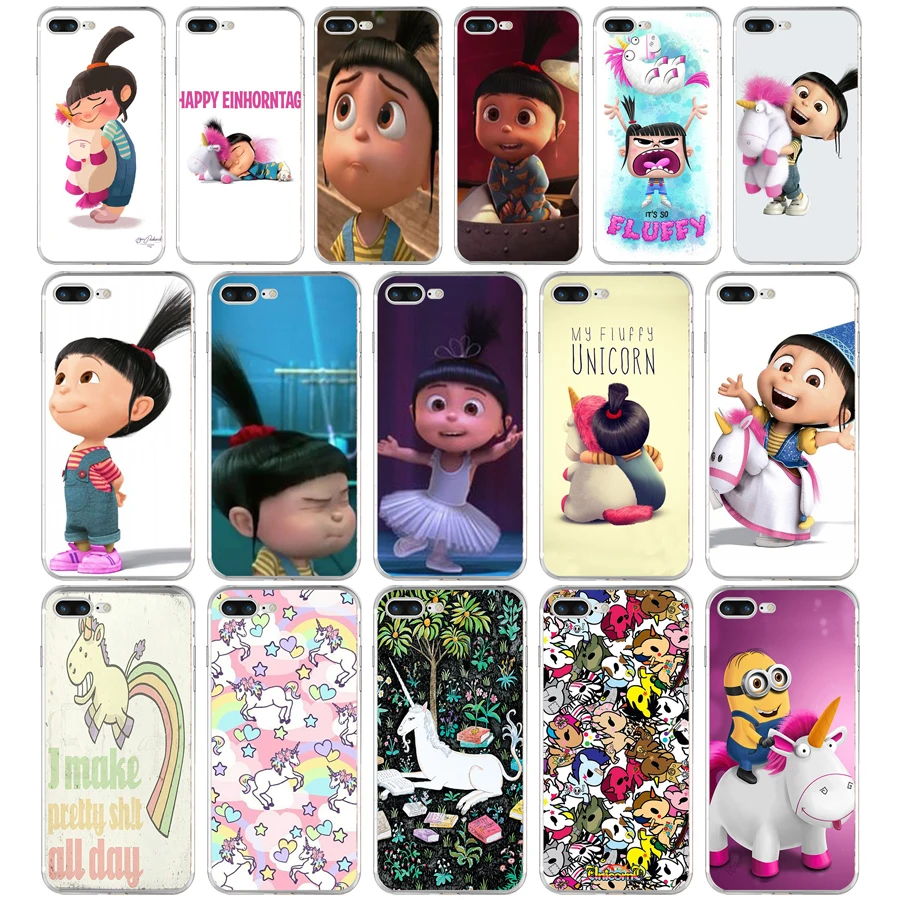 

116AQ Minion My Fluffy Unicorn Agnes Soft TPU Silicone Cover Case For Apple iPhone 6 6s 7 8 plus Case