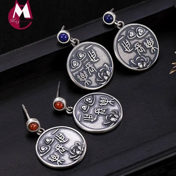 

A Peaceful Life Natural stone 100% Real Pure 925 Sterling Silver Drop wedding Earrings Jewelry pendientes mujer moda 2019 E09