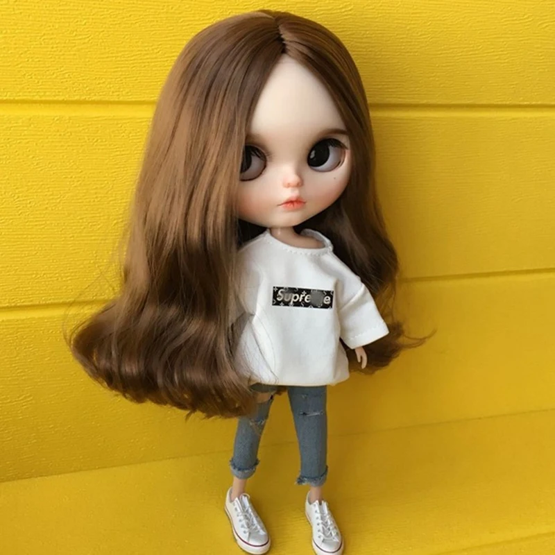 Кукла одежда футболка+ джинсы модные Blyth брюки для Azone, ob, Licca, Kurhn, Pullip, Barbies рубашка 30 см для 1/6 аксессуары для кукол