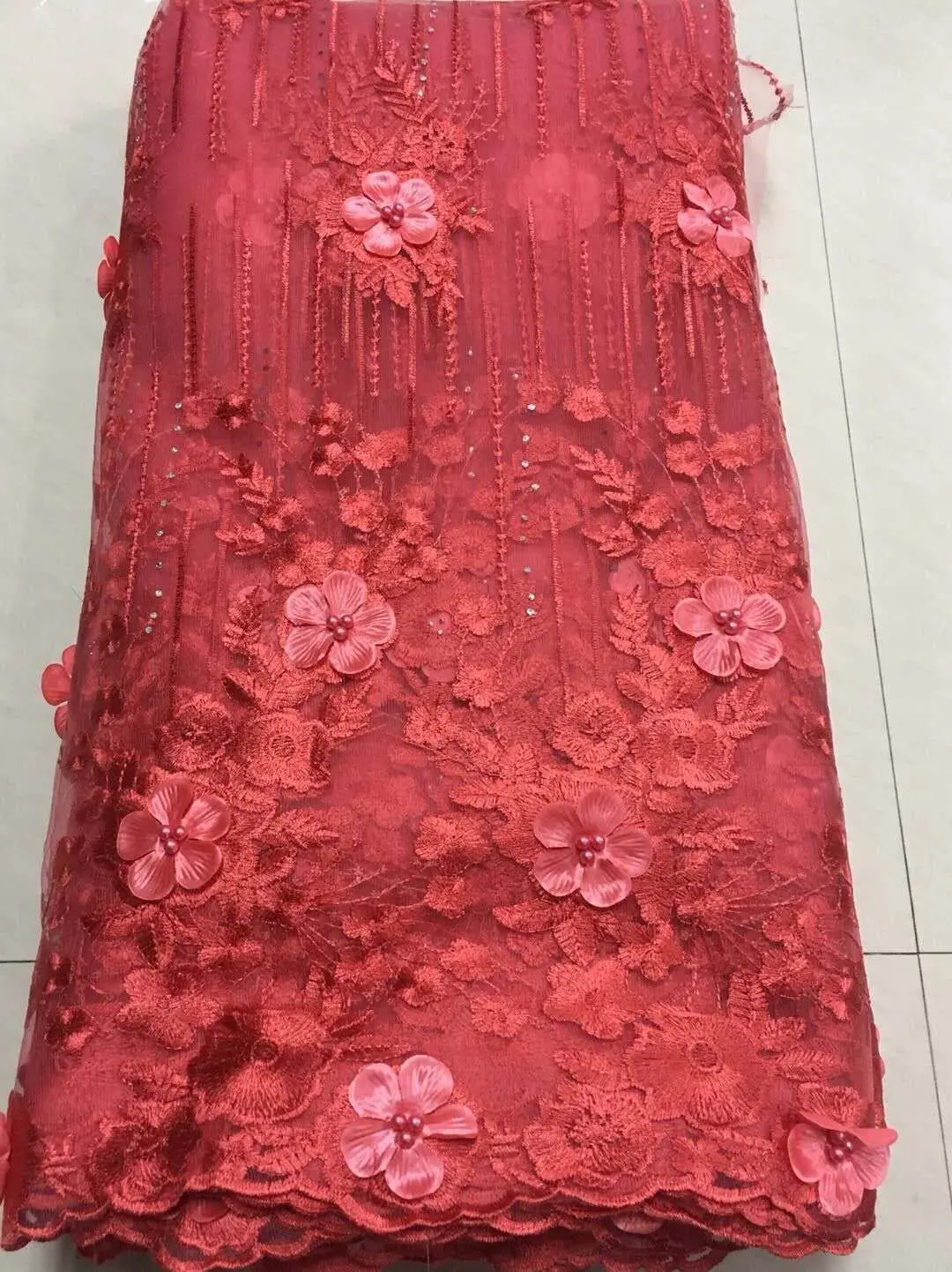2018 Latest French Nigerian Lace Fabrics High Quality Tulle African Laces Fabric Wedding ALC-ZJ112 | Дом и сад