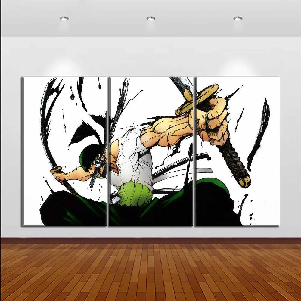 3 шт. Аниме One Piece Zoro Roronoa живопись для дома декоративная Гостиная современное