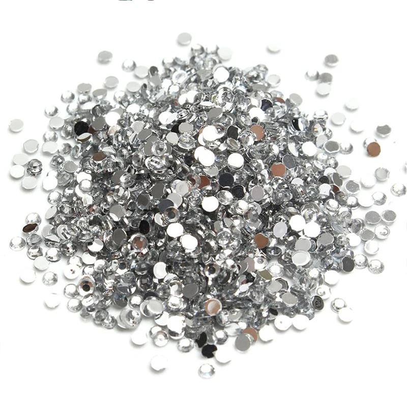 

1000PCS Nail Art Decorations Nail Rhinestones Velvet Nail Jewelry Diamond Rhinestones For Nail Silver Color