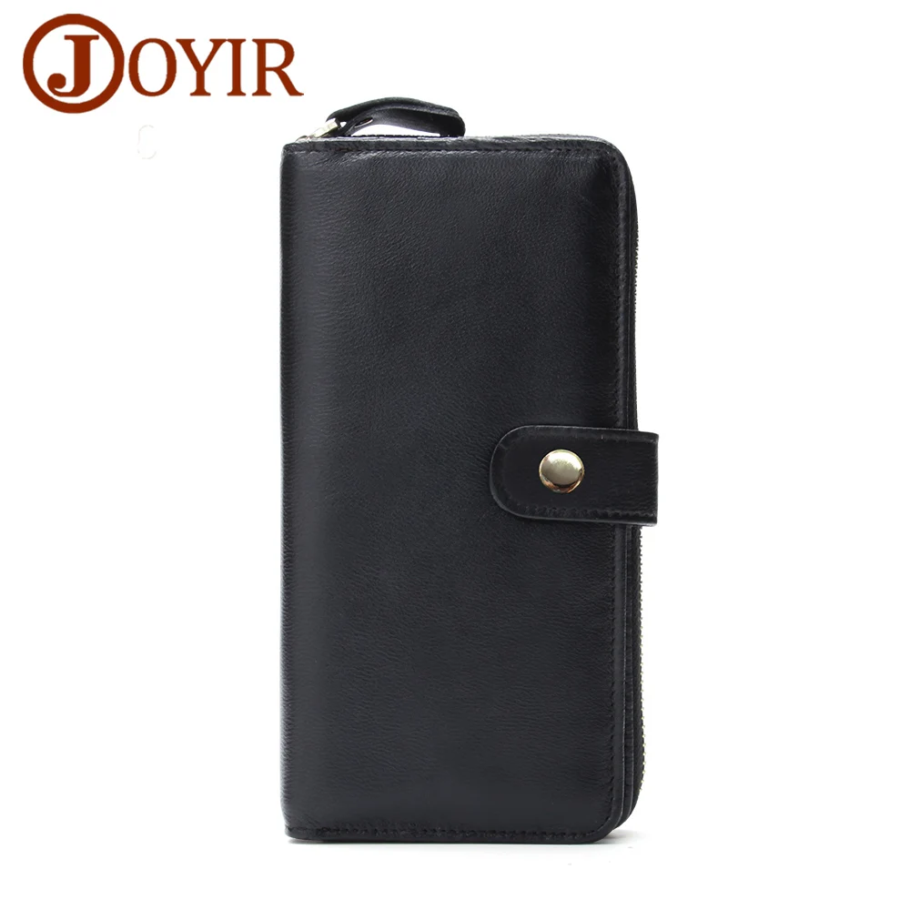 

JOYIR Cowhide Men Wallets Genuine Leather Wallet Long Hasp Leather Wallet Coin Purse Card Holder Fashion Men Clutch Bag