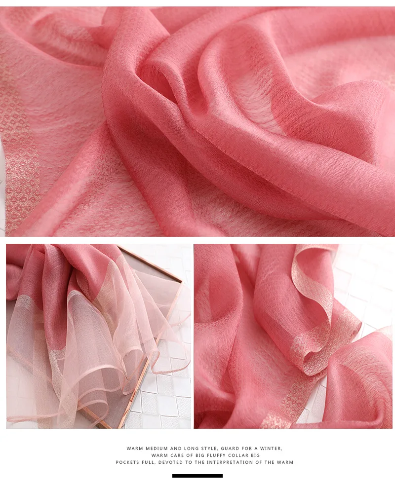 16 цветов один цвет шелковый шарф женский натуральный шелк с люрексом роскошные шарфы для женщин весна/лето вискоза/большой/пляж шаль