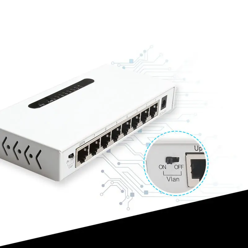 Diewu 8 Порты и разъёмы Gigabit Ethernet сетевой коммутатор Gigabit 10/100/1000 Мбит Настольный концентратор Lan полный/полудуплекс Ethernet-коммутатор(штепсельная Вилка стандарта США