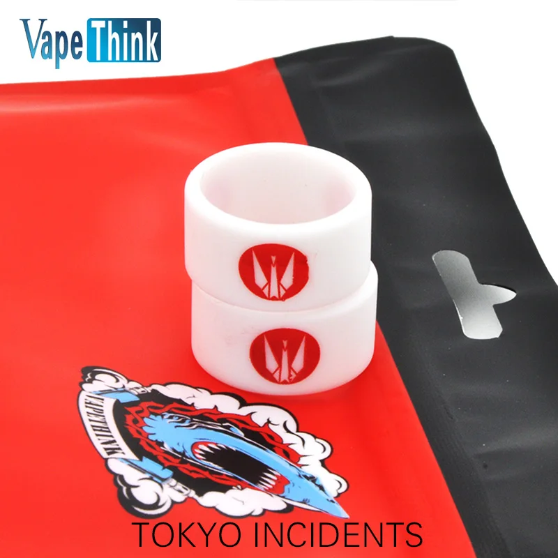 

5pcs/lot Hot Sale Tokyo Incident Paper Crane Soft Rubber Silicone Vapeband Vape Band Ring for E Cigarette White & Red