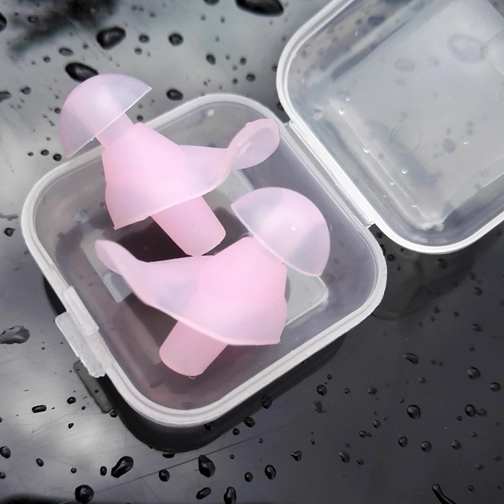 1 Pair Soft Silicone Earplugs Flexible Ear Plugs Swimming Bathing Waterproof Dust-Proof Earplugs Water Sports Diving Accessories