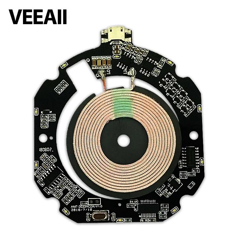 VEEAII Qi Wireless Charger 10W 7.5W PCBA DIY Circuit Board Coil Module Charger for IPhone X 8 Plus for Samsung Fast Charger