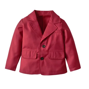 

Formal Wine Red Blazers Coats Long Sleeve Jacket England Style Gentlemen Suits Toddler Boys Jackets Baby Boy Clothes 2-7T Autumn