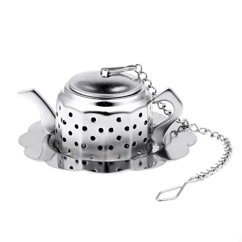 

1pc Cute Stainless Steel Tea Infuser Teapot Shape Tea Leaf Spice Strainer Mesh Filter Tea Strainer Teaware Tools Accessories