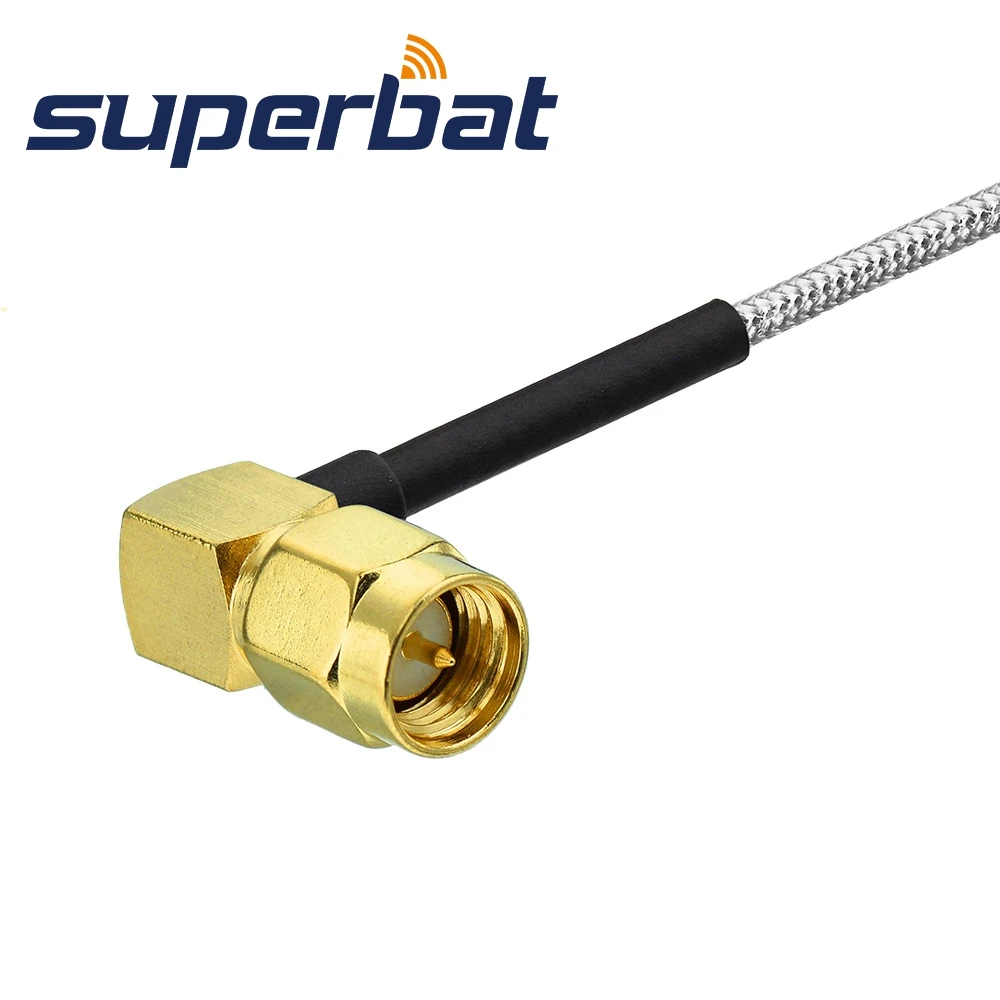 Right Angle SMA Plug to Male Patch Lead RG405 Cable for Wi-Fi Radios
