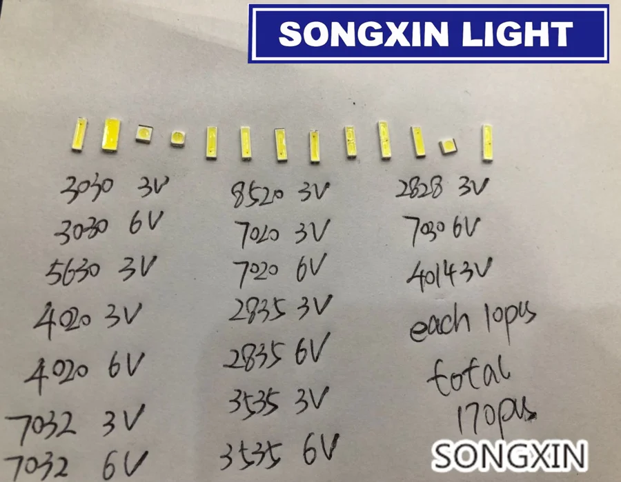 Periodisk mytologi Skorpe 170pcs/lot 1w-2w Smd Led Kit 3v/6v 2835/3030/2828/3535/5630/7020/7030/4020/4014/7032  Cold White For Tv Backlight Beads - Diodes - AliExpress