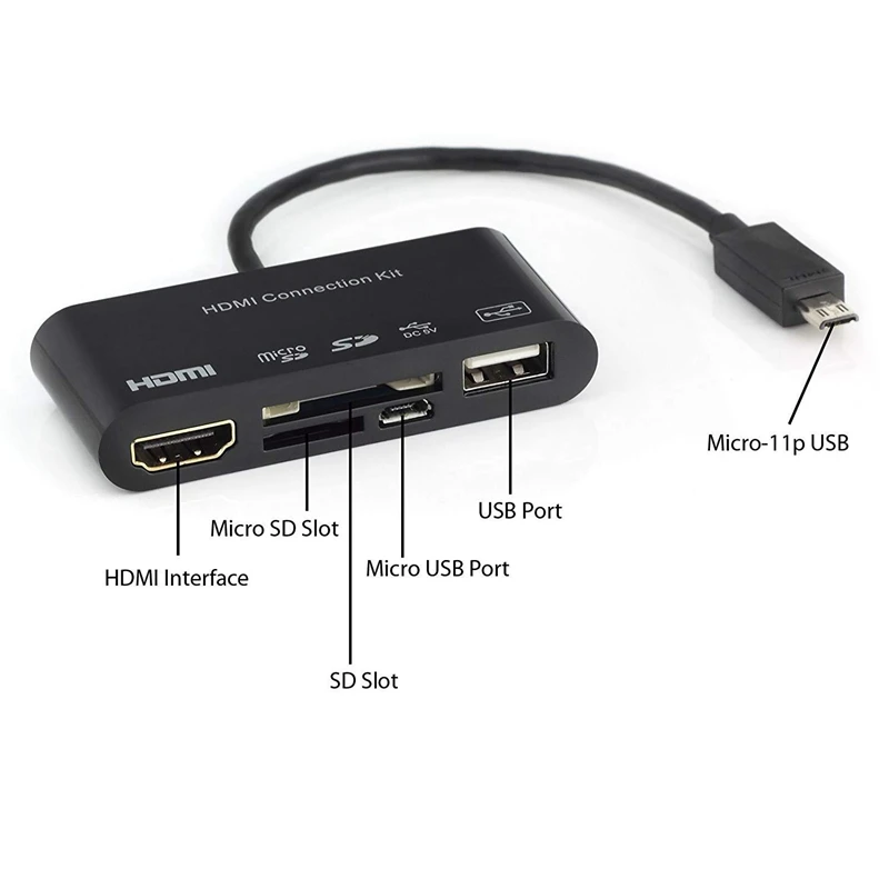 11Pin Micro USB к HDMI ТВ HD ТВ видео кабель адаптер карт-ридер для samsung Galaxy Tab 3 8,0 Note 10,1 P600 S3 S4 S5 Note 2/3