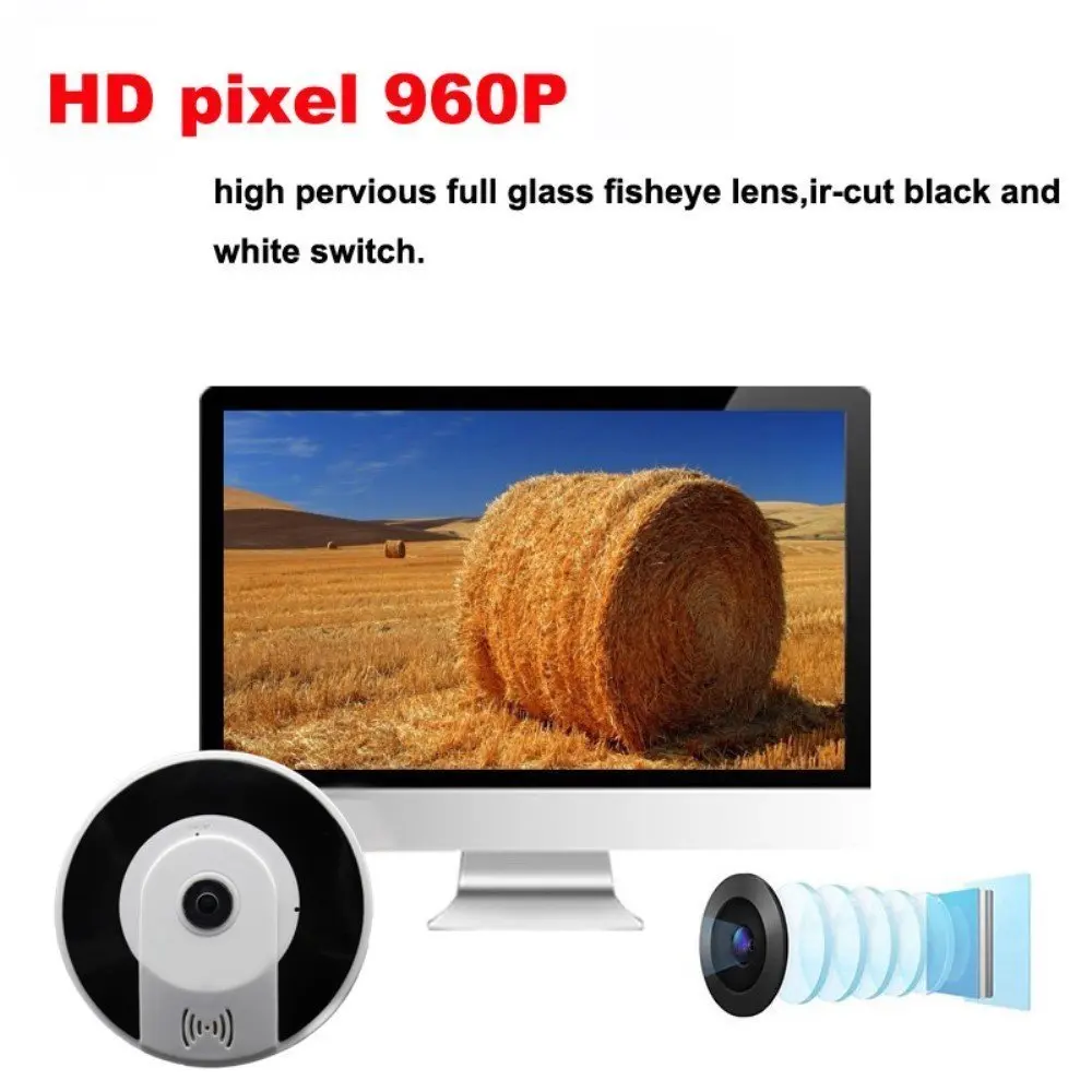 FGHGF New Style 3D-V380 Mini 360 Degree Panoramic Wireless Wifi IP Fisheye Camera Two-Audio 960P HD wireless security camera