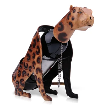 

Leopard Wine Rack Metal Figurine Wine Shelf Art Home Interior Crafts Figurine Decoration Accessories Decals For Home