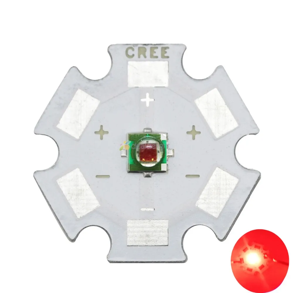

10pcs CREE XP-E Photo Red 660nm 3W XPE LED Deep Red LED Emitter Didoes on 20mm/16mm/14mm/12mm/8mm PCB