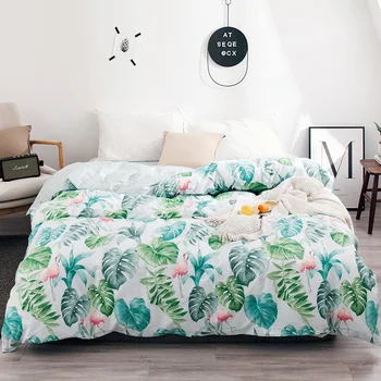 

1PC Cotton High Density Duvet Cover Simple Pastoral Printed Leaf Bedding Double Single Duvet Quilts Twin Full Queen Size #sw