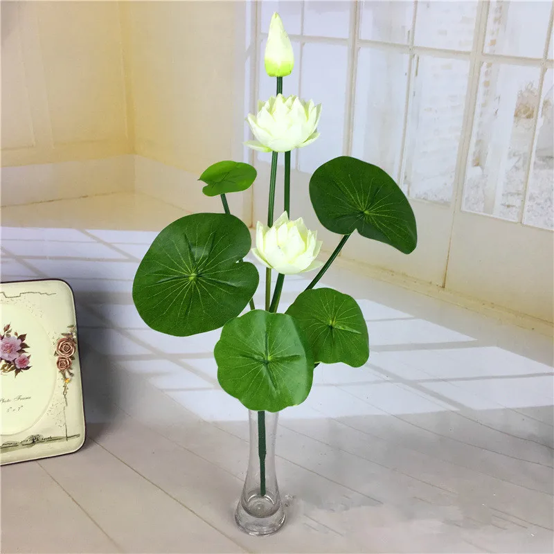 46cm Simulation Small Lotus Flowers Fake Pu Water Lily Diy Home Wedding Garden Table Decor Lotus Plants Flores Artificiales Gift Artificial Dried Flowers Aliexpress