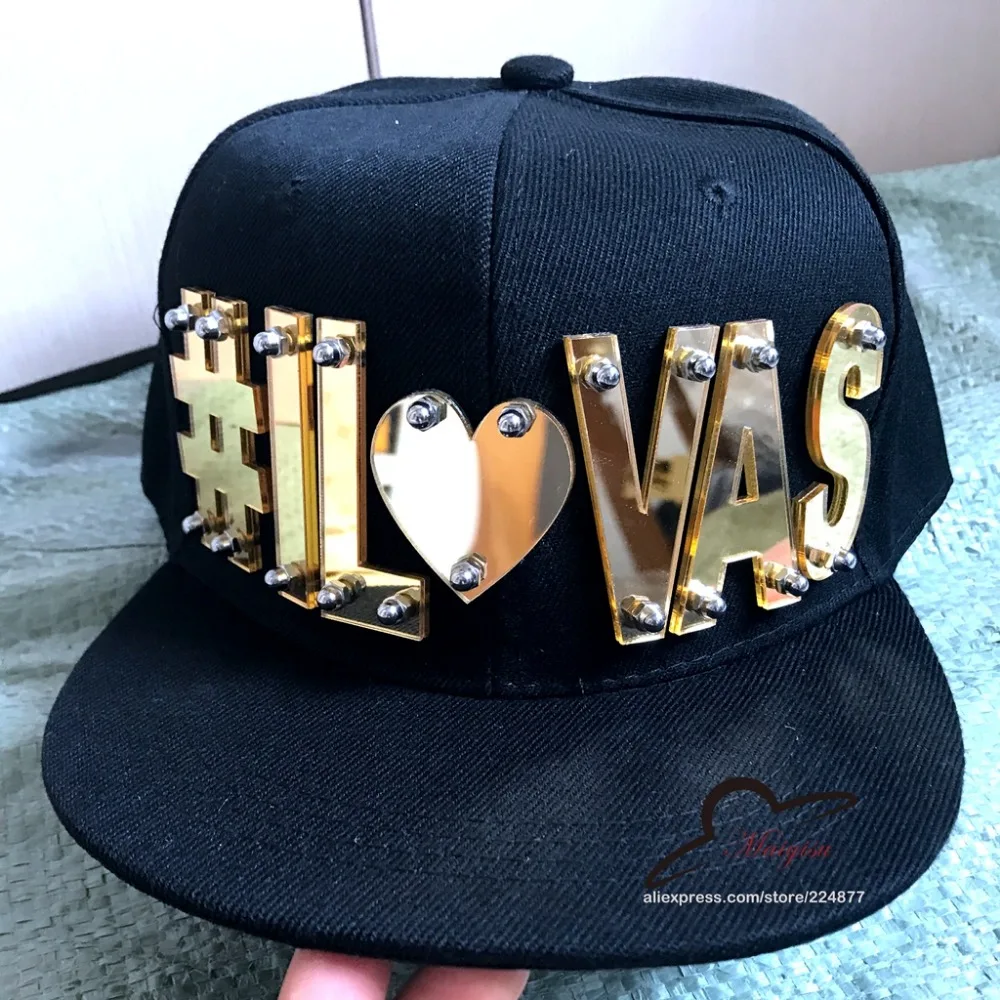 

Hot New Arrived VOGUE Cap Flat Brim Baseball Cap Punk Stud Rivet Hip hop Hat for men women