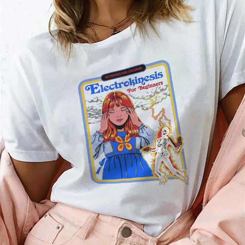 

Tumblr Clothes Funny Tshirt Women 90s Vintage T-shirt Korean Kpop Tops Female T-shirt Electrokinesis For Beginners Tees Shirt