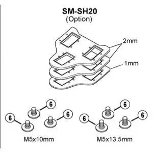 Shimano SM SH20 SPD-SL педаль спейсер для шипов на велотуфле и Комплект болтов